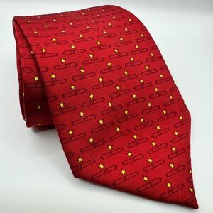 Paris Texas Apparel Co Mens Red Silk Come And Take It Cannon Star Necktie Tie